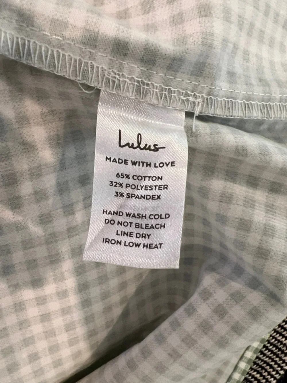Lulu's Green and White Gingham Mini Dress - Picture 5 of 5